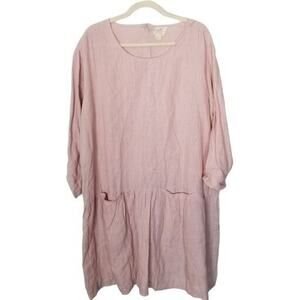 Vikolino Womens Linen Dress Size M/L Coastal Grandma Lagenlook Resortwear Summer